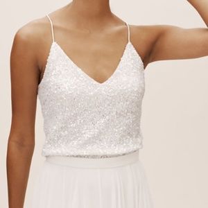 NWT Jenny Yoo BHLDN Sylvie Sequin Crop Top Size 0